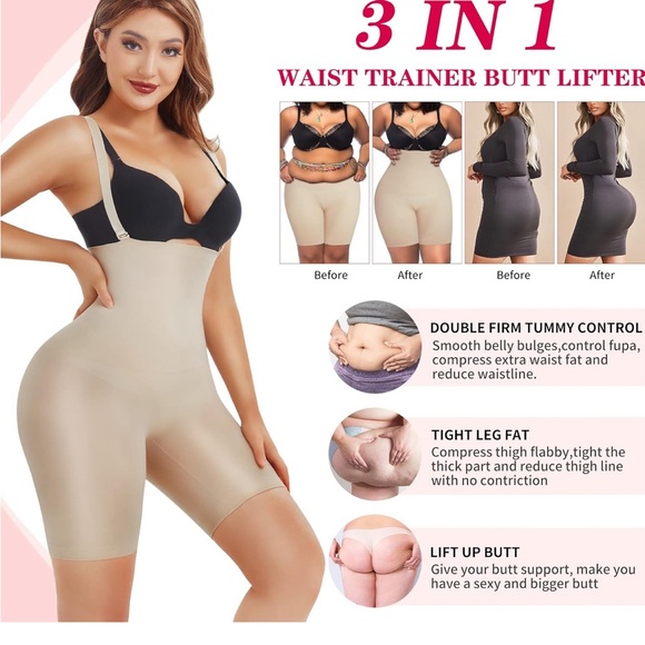 Plus Shapewear Tummy Control Butt Lift Body Shaper Shorts Thigh Slimmers - Picture 7 of 13